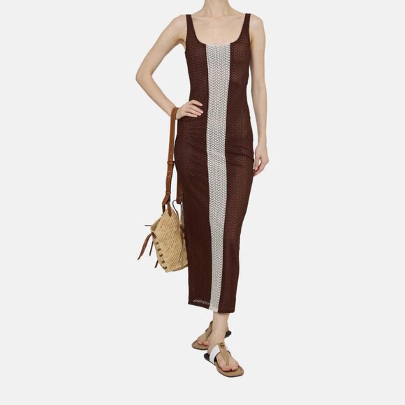 Palmacea | Fara Textured Nilo Brown Maxi Dress | NWT - Picture 11 of 15